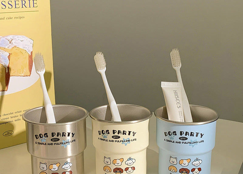 Fun Animal Element Mouthwash Cup, Ins Internet-famous Style, Simple Couple Stepped High-looking Wash Cup