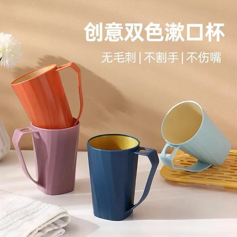 Household Mouthwash Cup Double-layer Thickened Brushing Cup Washing Cup Couple Toothbrush Cup Dormitory Student Tooth Tank Anti-drop Model