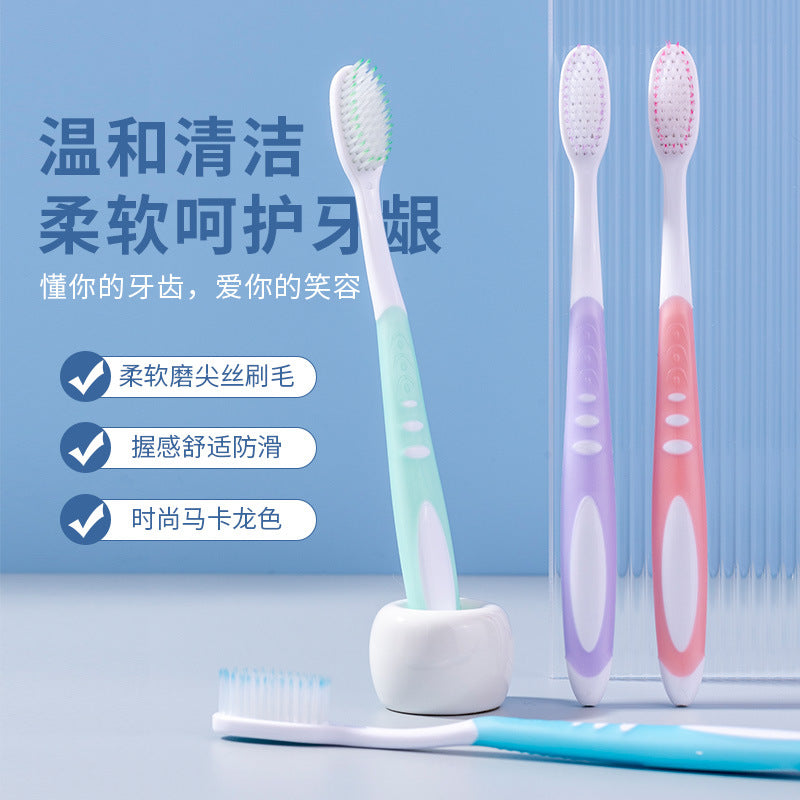 High-Quality Adult Toothbrush with Soft Bristles, Designed to Prevent Slipping, Suitable for Household Use, Available in Bulk for Supermarkets, Featuring a Large Head And a Round Hole with High-Density Bristles