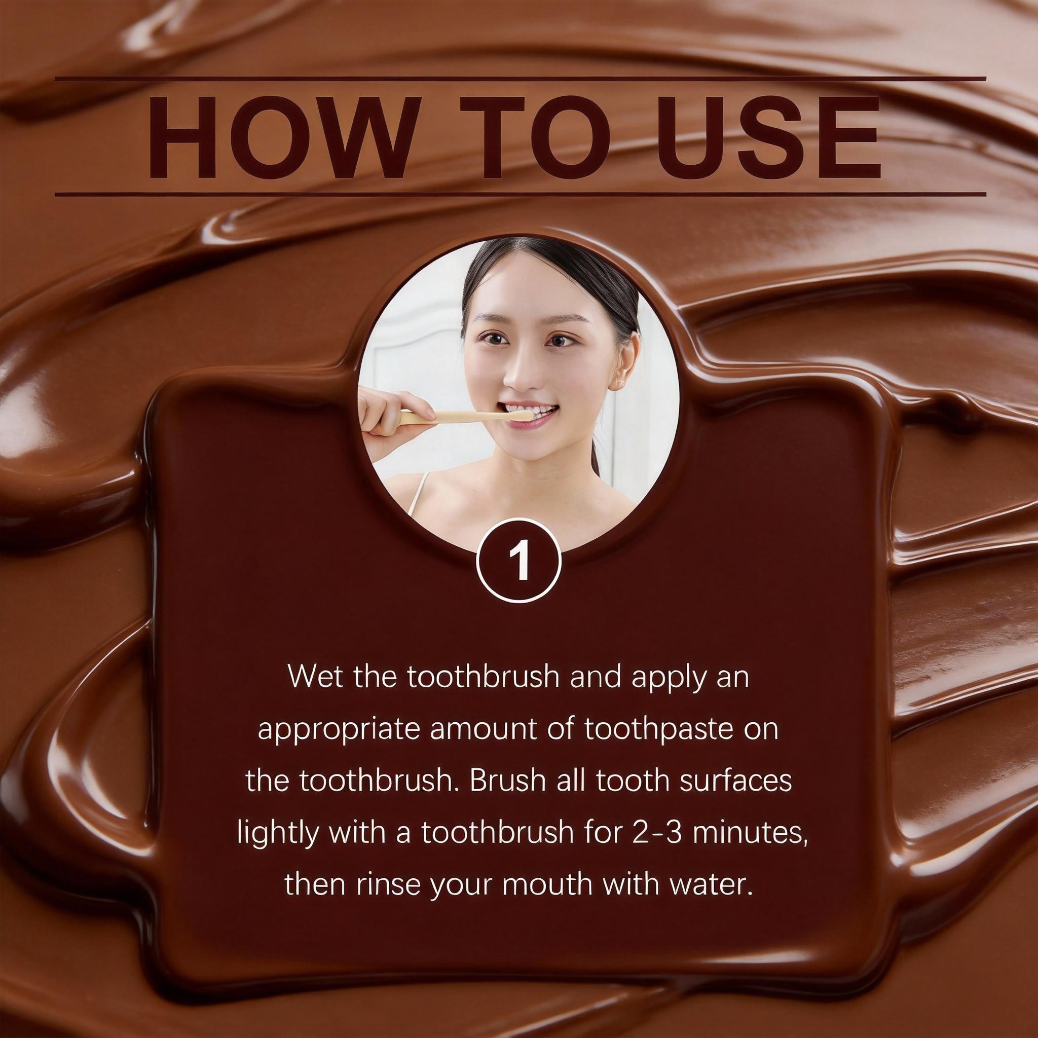 4pcs Oralhoe Chocolate Flavor Toothpaste, Oral Care& Teeth Cleansing, Plaque& Odor Removal& Teeth