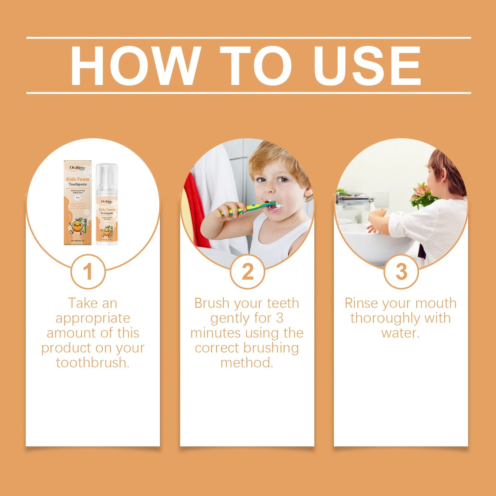 Oralhoe Toothpaste Gel Mousse - Gentle & Stain Remover, Press-to-Apply Formula for Sensitive Gums, & 's Dental Care, Non-Toxic Toothpaste (No Harsh Chemicals) - Travel-Friendly Tube