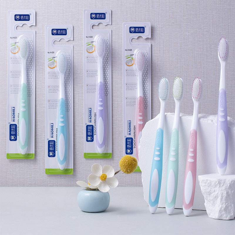 High-Quality Adult Toothbrush with Soft Bristles, Designed to Prevent Slipping, Suitable for Household Use, Available in Bulk for Supermarkets, Featuring a Large Head And a Round Hole with High-Density Bristles