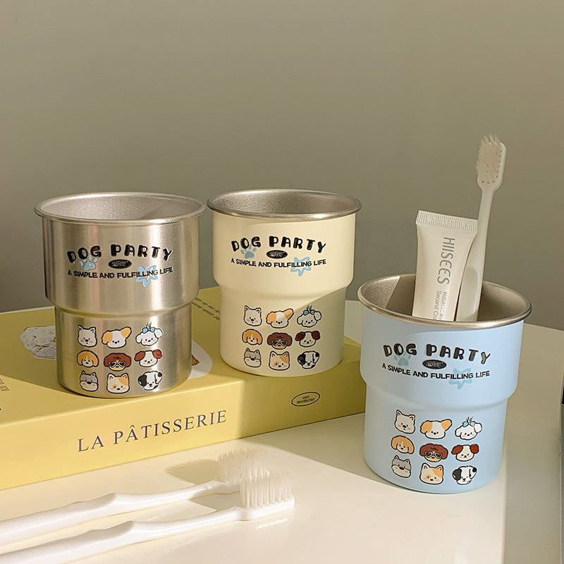 Fun Animal Element Mouthwash Cup, Ins Internet-famous Style, Simple Couple Stepped High-looking Wash Cup