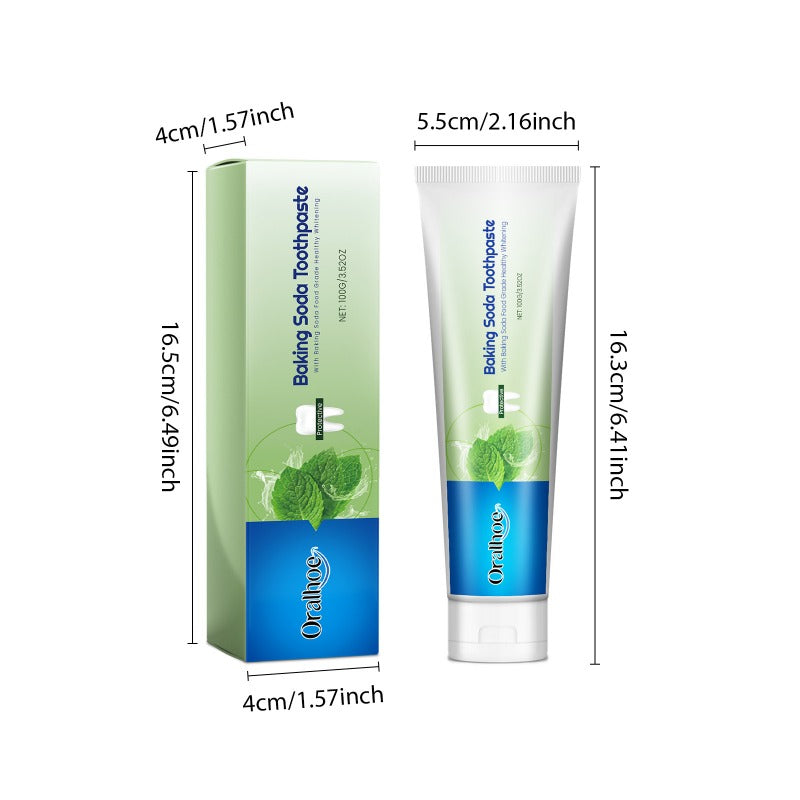 Baking Soda Toothpaste, Brush Every Day to Freshen Breath and Remove Surface Stains, Gentle Oral Care, Suitable for Daily Use