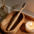 1pc Bamboo Bamboo Section Characteristic Toothbrush, Natural Bamboo Handle with Warm Texture, Narrow Head Bristle Design Flexible Deep into the Teeth, Gentle Teeth Cleaning and Gum Protection.