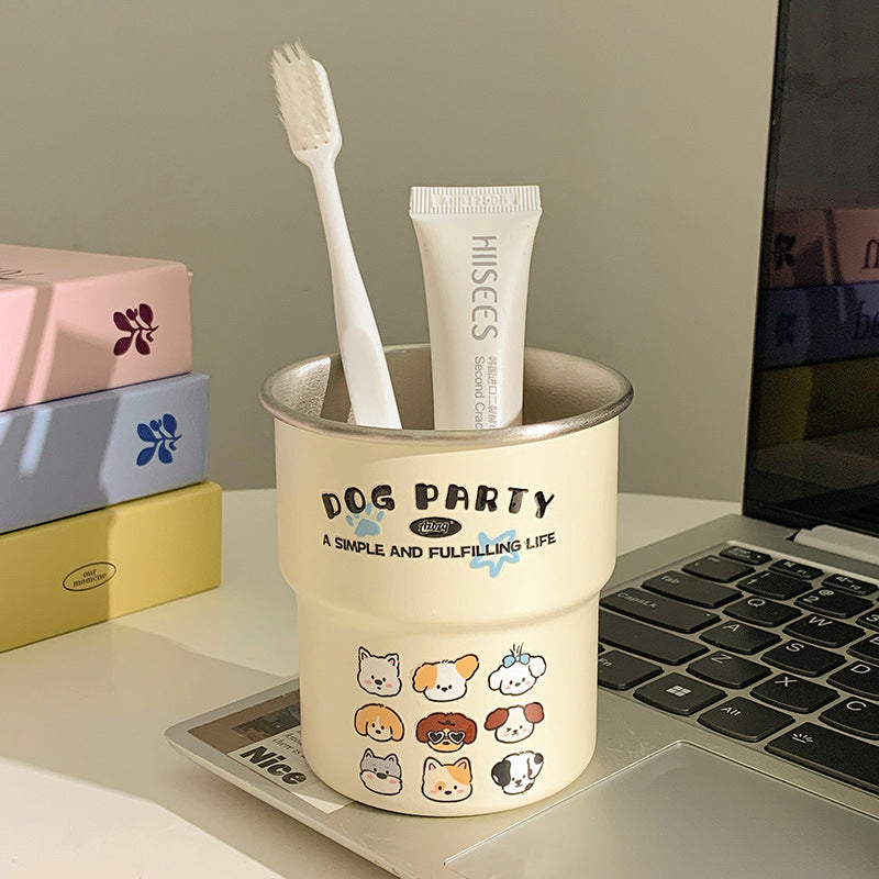 Fun Animal Element Mouthwash Cup, Ins Internet-famous Style, Simple Couple Stepped High-looking Wash Cup
