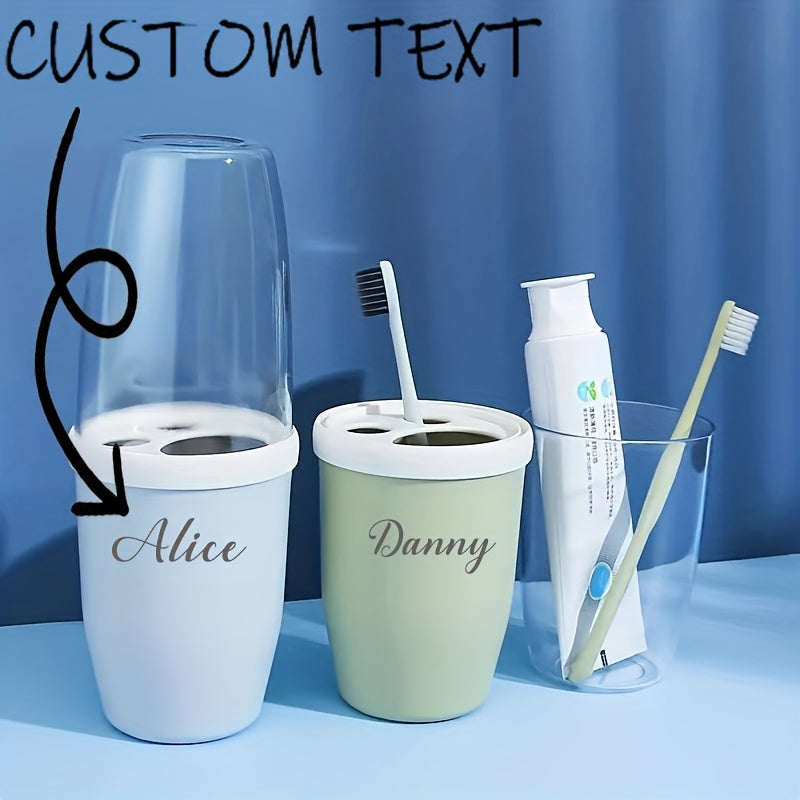 (Custom) Personalized, 1pc, Bathroom, Toothbrush Holder Cup, Mouthwash Cup, Travel Mouthwash Cup, Suitable for Use While Traveling, Daily Family Use, Customizable Text, Multiple Colors Available
