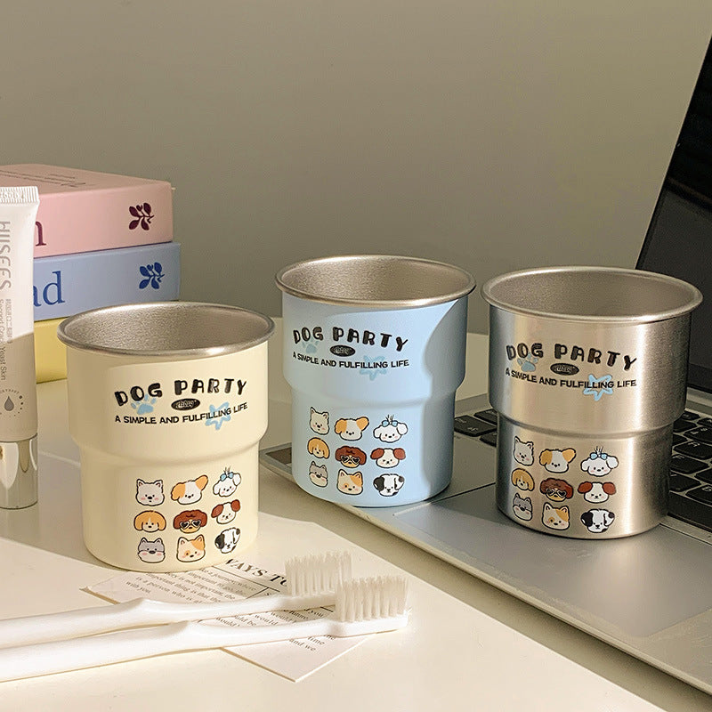 Fun Animal Element Mouthwash Cup, Ins Internet-famous Style, Simple Couple Stepped High-looking Wash Cup