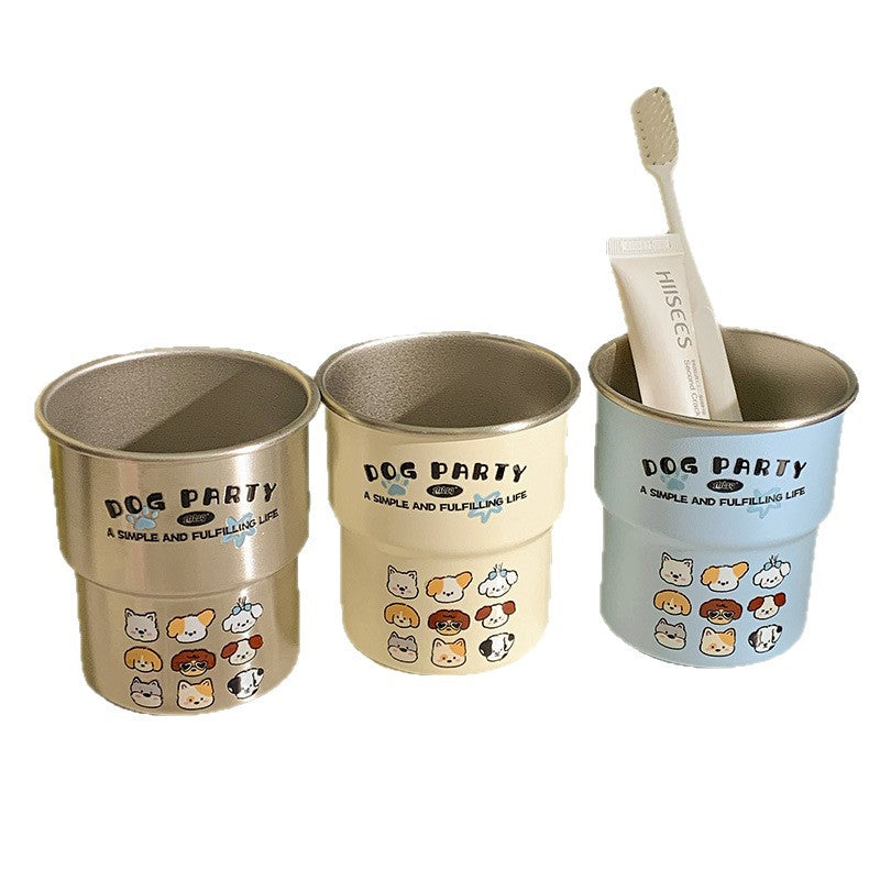 Fun Animal Element Mouthwash Cup, Ins Internet-famous Style, Simple Couple Stepped High-looking Wash Cup