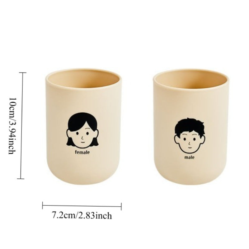 2 Couple Mouthwash Cups- Simple and Elegant Design, Durable Plastic, Perfect Bathroom Accessories, Bathroom Water Cups, Bathroom Essentials| Elegant Design| Durable Plastic Cup, Bathroom Accessories And Decorations, Tooth Washing Cup