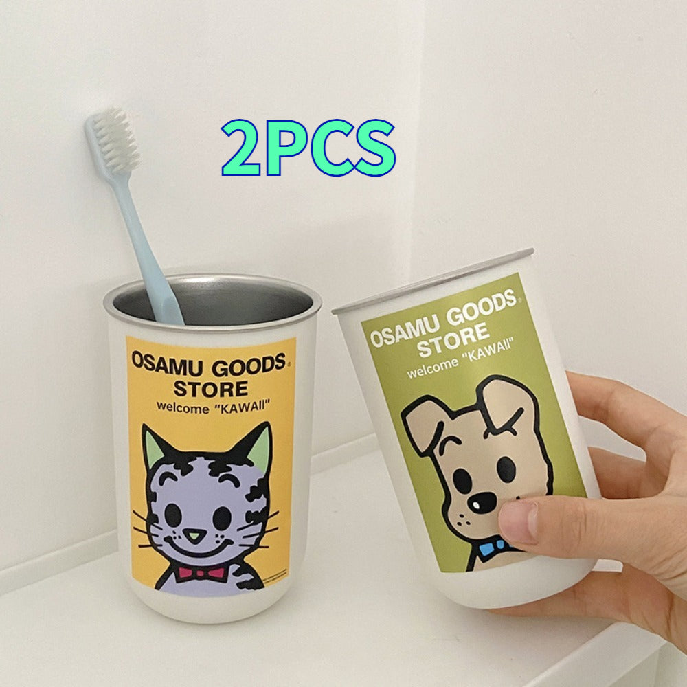 2 Sets of Cute Mouthwash Cups Made of Harada Zhi for Home Use, Toothbrush Cups for Couples with High Looks, Dormitory Wash Water Cups, Ins