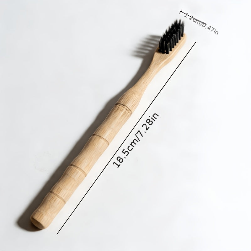 1pc Bamboo Bamboo Section Characteristic Toothbrush, Natural Bamboo Handle with Warm Texture, Narrow Head Bristle Design Flexible Deep into the Teeth, Gentle Teeth Cleaning and Gum Protection.