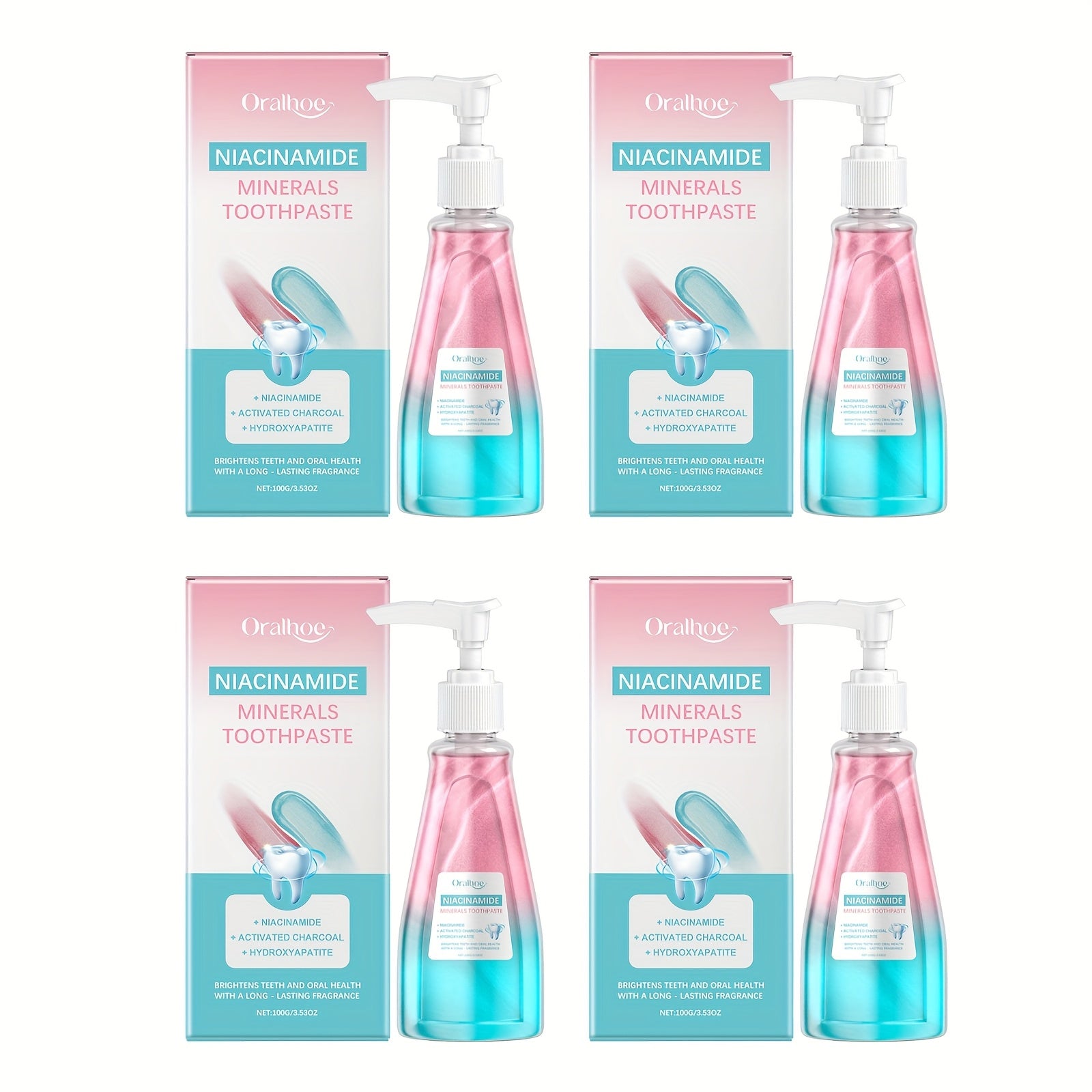 Toothpaste with Niacinamide, Breath Freshening Formula, Eliminates Plaque, Maintains Fresh Breath, Daily Oral Care, High-Quality Ingredients, Crucial for Hygiene, Family-Friendly Care, Gel Texture, Blue And Pink Packaging