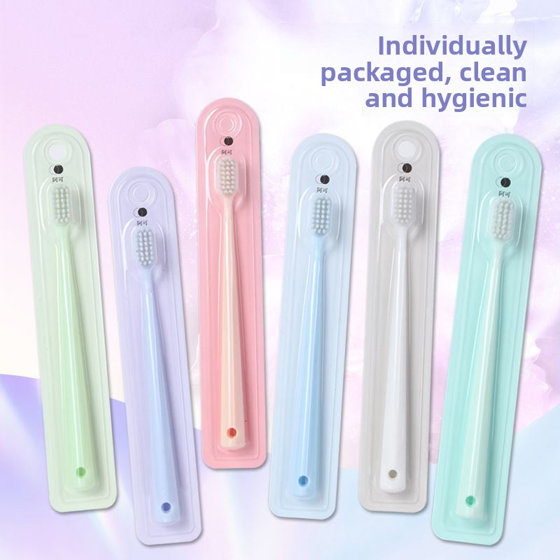 10pcs New Genuine Soft-Bristle Toothbrush for Gum Care And Deep Cleaning, Adult Fine Bristle Travel Set, Home Use Disposable Hospitality Couple Set
