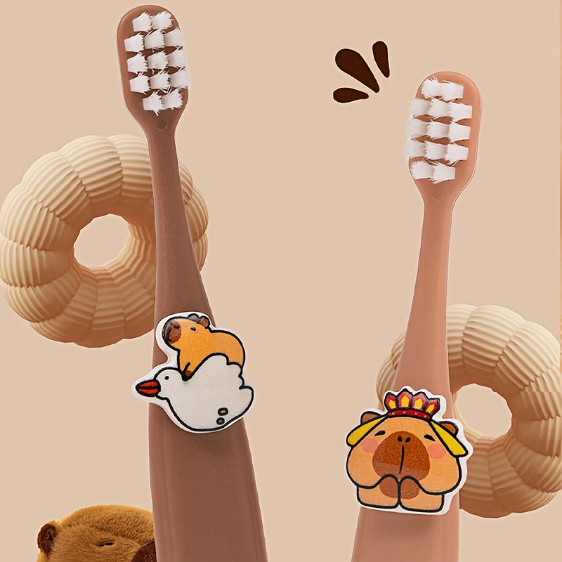 Cute Cartoon Design, Toothbrush, Ultra-fine Soft Bristles, Suitable for Sensitive Gums, Oral Care for and, Cartoon Toothbrush, Non-slip Brush Handle, Comfortable Grip, Small Brush Head, Deep Oral Gentle Cleaning Care